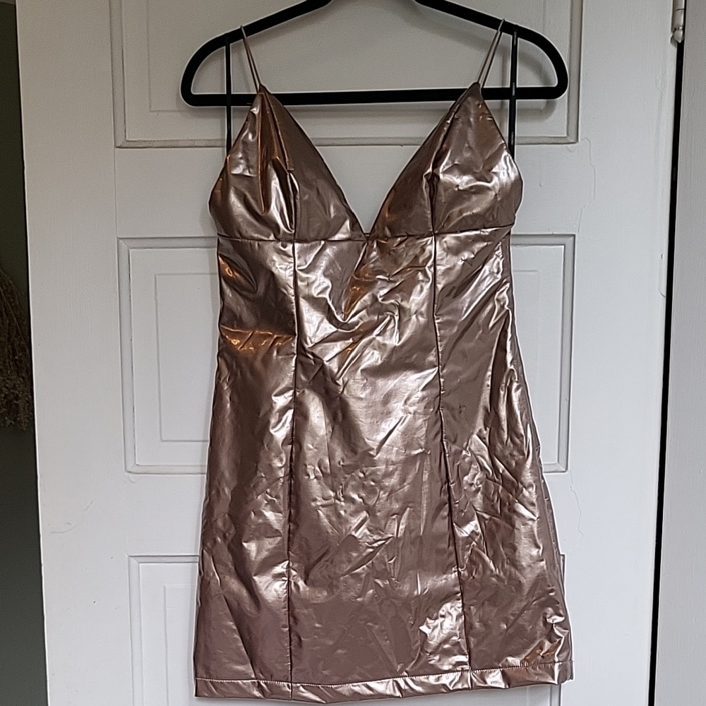 Forever 21 Metallic Rose Mini Dress